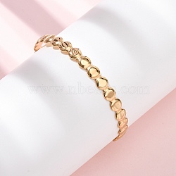 304 Stainless Steel Open Cuff Bangles for Women, Golden, Round, 1/4 inch(0.6cm), Inner Diameter: 2-1/4x2 inch(5.75x5.05cm)(BJEW-K293-01A-G)