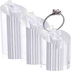 Acrylic Jewelry Finger Ring Displays Stand Set, Column, Clear, 4~5.7x2.5cm, 3pc/set(RDIS-WH0006-15B)