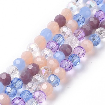 Glass Beads Strands, Faceted(32 Facets), Round, Old Rose, 5.5mm, Hole: 1mm, about 95pcs/strand, 20.47''(52cm)