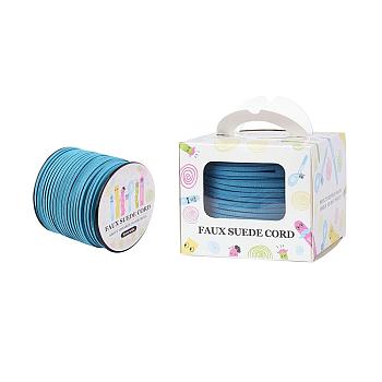 Faux Suede Cord, Faux Suede Lace, Paper Box Packing, Dodger Blue, 3.0x1.4mm, about 98.43yards/roll(90m/roll)