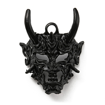Alloy Pendants, Mask Devil Head, Electrophoresis Black, 37x29x10mm, Hole: 3.5mm
