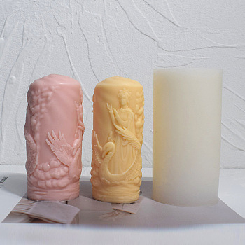 Greek Goddess Candle Silicone Statue Molds, for Portrait Sculpture Portrait Sculpture Scented Candle Making, White, 6x12.5cm