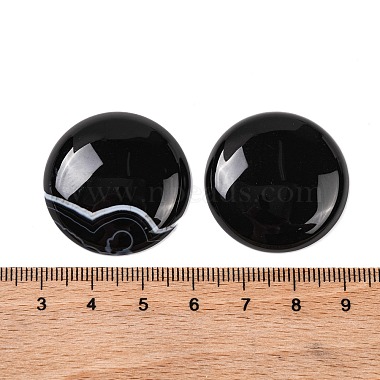 Natural Dyed & Heated Black Agate Cabochons(G-B085-02A-03)-3