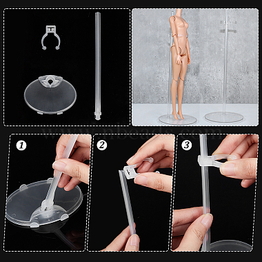 Transparent Plastic Adjustable Doll Standing Bracket(AJEW-WH0312-72)-3