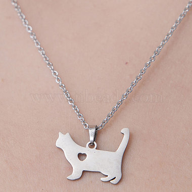 Cat Shape 201 Stainless Steel Necklaces