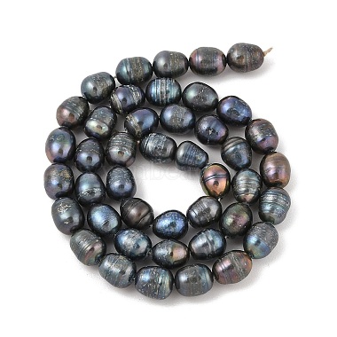 Natural Cultured Freshwater Pearl Rice Beads Pearl Beads Strands(PEAR-R012-05)-2