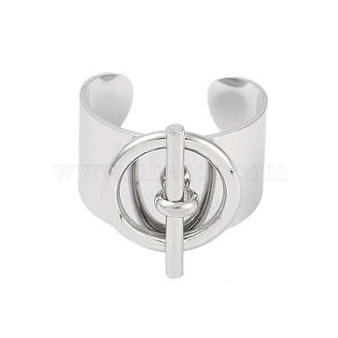 Non-Tarnish 304 Stainless Steel Circular & Rod-shaped Open Cuff Rings(RJEW-C095-01P)-2