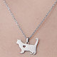 201 Stainless Steel Cat with Heart Pendant Necklace(NJEW-OY001-41)-1