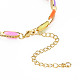 Brass Micro Pave Cubic Zirconia Link Chain Bracelet for Women(BJEW-T020-05G-09)-3