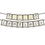 Word Congrats Grad Paper Hanging Flag Banner, Graduation Party Decorations, Black, 185x145x11mm(TH-FZC1645-01)