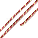 Polycotton Filigree Cord, Braided Rope, with Plastic Reel, for Wall Hanging, Crafts, Gift Wrapping, FireBrick, 1.2mm, about 27.34 Yards(25m)/Roll(OCOR-E027-02B-20)