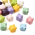 Opaque Acrylic Beads, Star, Mixed Color, 15x12.5x14mm, Hole: 1.6mm(AC-CBAD0C5-03)