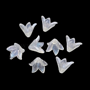 Transparent Acrylic Bead Caps, 5-Petal Flower, White, 16x16.5x13mm, Hole: 1.4mm(OACR-A020-01)