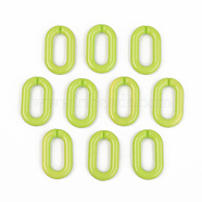 Opaque Acrylic Linking Rings, Quick Link Connectors, for Cable Chains Making, Unwelded, Oval, Yellow Green, 27x16.5x4.5mm, Inner Diameter: 18x7.5mm(OACR-T024-02-G05)