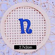 Computerized Embroidery Cloth Self Adhesive Patches, Stick on Patch, Costume Accessories, Letter, Blue, N:27x20mm(FIND-TAC0002-02N)