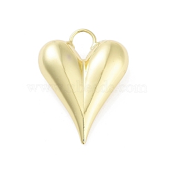 Rack Plating Brass Pendants, Long-Lasting Plated, Lead Free & Cadmium Free, Heart, Real 18K Gold Plated, 38.5x28.5x10mm, Hole: 9.5x6.5mm(KK-H474-13G-02)