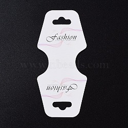 Paper Display Card, Used For Necklaces and Bracelets, with Word Fashion & Fashion Jewelry, White, 102x46x0.4mm, Hole: 17.5x8mm(CDIS-L007-02)
