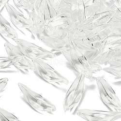 Transparent Acrylic Beads, Leaf, Clear, 39x12x3.5mm, Hole: 1.6mm, about 420pcs/500g(MACR-K359-30)