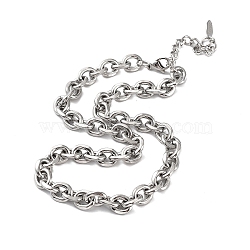 304 Stainless Steel Rolo Chain Necklace, Stainless Steel Color, 15.83 inch(40.2cm)(NJEW-D045-01P)