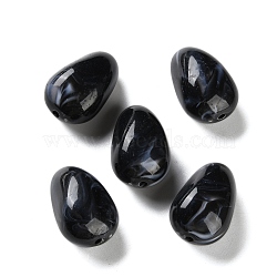 Opaque Acrylic Beads, Two Tone, Teardrop, Black, 29.5x20x16mm, Hole: 2.3mm, about 83pcs/500g(OACR-M015-06)