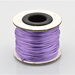 Macrame Rattail Chinese Knot Making Cords Round Nylon Braided String Threads, Satin Cord, Medium Purple, 1mm, about 32.8 yards(30m)/roll(NWIR-O001-11)