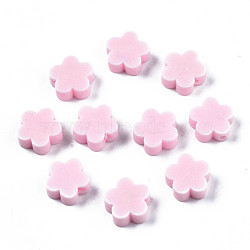 Handmade Polymer Clay Beads, Flower, Pearl Pink, 9.5~10x10x3.5~4.5mm, Hole: 1.6mm(CLAY-N011-023H)