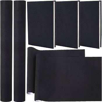 2 Sheets Faux Suede Book Covers, Notebook Wraps, Rectangle, Black, 300x1300mm