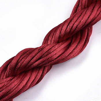 Polyester Thread, Dark Red, 2mm, about 10m/bundle