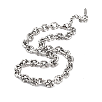 304 Stainless Steel Rolo Chain Necklace, Stainless Steel Color, 15.83 inch(40.2cm)