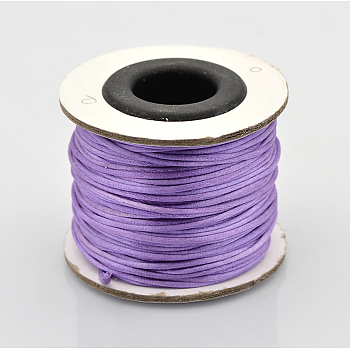 Macrame Rattail Chinese Knot Making Cords Round Nylon Braided String Threads, Satin Cord, Medium Purple, 1mm, about 32.8 yards(30m)/roll
