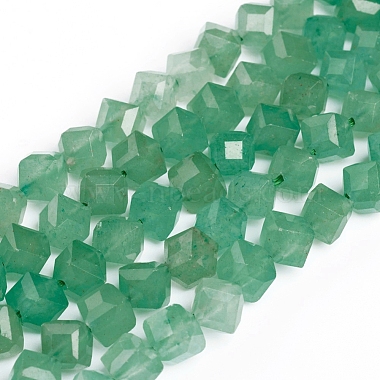 7mm Cube Green Aventurine Beads