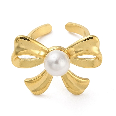 anillos de perlas de concha de acero inoxidable(RJEW-R144-01G)-3