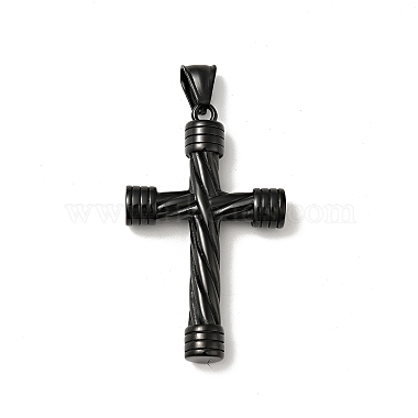 Electrophoresis Black Cross 316 Surgical Stainless Steel Pendants