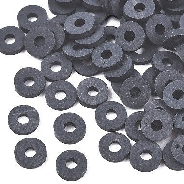 Gray Disc Polymer Clay Beads