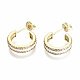 Semicircular Brass Micro Pave Clear Cubic Zirconia Half Hoop Earrings(EJEW-T046-21E-NF)-2