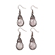 boucles d'oreilles en forme de goutte de quartz rose naturel(EJEW-B055-01R-20)-1