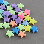 Opaque Acrylic Beads, Star, Mixed Color, 13x14x5mm, Hole: 1.5mm, about 1090pcs/500g(SACR-R840-M)