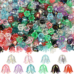 500Pcs 10 Colors Acrylic Bead Caps, Flower, Mixed Color, 11x10mm, 50pcs/color(OACR-SC0002-32)