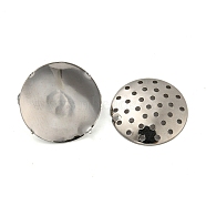 Brass Brooch Findings, Cadmium Free & Lead Free, Round, Platinum, 21x21x12mm, Pin: 0.7mm, 20x2mm, Hole: 1mm(FIND-R144-07P)