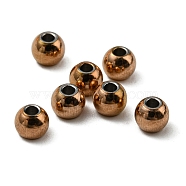 304 Stainless Steel Spacer Beads, Round, Rose Gold, 4x3.5mm, Hole: 1.2mm(STAS-L187-4mm-09RG)