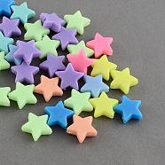 Opaque Acrylic Beads, Star, Mixed Color, 13x14x5mm, Hole: 1.5mm, about 1090pcs/500g(SACR-R840-M)