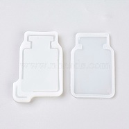 Food Grade Silicone Molds, Resin Casting Molds, For UV Resin, Epoxy Resin Jewelry Making, Perfume Bottle, White, 8.8~9.4x5.6~6.3x0.5~1cm, Inner Size: 7.9x4.9cm, 2pcs/set(DIY-WH0090-03)