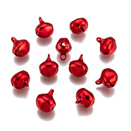Aluminum Bell Charms, Red, 14x11.5x10mm, Hole: 2mm(ALUM-R002-03)