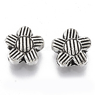 Tibetan Style Alloy Beads, Cadmium Free & Lead Free, Flower, Antique Silver, 7.5x8x3.5mm, Hole: 1.2mm, about 1660pcs/1000g(TIBE-R317-091AS-LF)