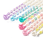Acrylic Cable Chain Necklaces, Mixed Color, 28.4 inch(73cm)(NJEW-JN03626)