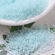 MIYUKI Delica Beads, Cylinder, Japanese Seed Beads, 11/0, (DB0078) Aqua Mist Lined, 1.3x1.6mm, Hole: 0.8mm, about 2000pcs/bottle, 10g/bottle(SEED-JP0008-DB0078)