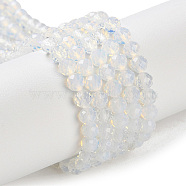 Opalite Beads Strands, Faceted, Round, 4mm, Hole: 0.6mm, about 91pcs/strand, 13.90''(35.3cm)(G-A233-A02-02)