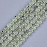 Natural Prehnite Beads Strands, Faceted, Flat Round, 6~6.5x3.5mm, Hole: 0.8mm, about 59~60pcs/strand, 14.9 inch~15.1 inch(G-S354-29)