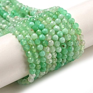 Natural Chrysoprase Beads Strands, Faceted, Round, 3mm, Hole: 0.7mm, about 110~111pcs/strand, 14.96~15.04''(38~38.2cm)(G-A097-A16-03)