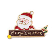 Christmas Theme Enamel Pin, Golden Alloy Brooches for Backpack Clothes, Human, 20.5x30x1.5mm(XMAS-R001-03G)